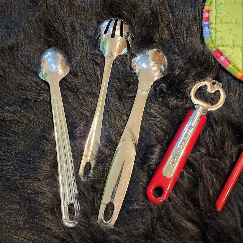 Red Kitchen Set-KitchenAid Bottle Opener, Wine Opener, Stainless Spoons & More!